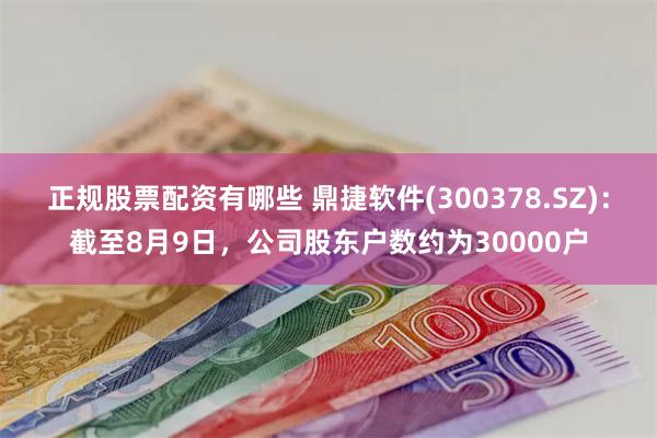 正规股票配资有哪些 鼎捷软件(300378.SZ)：截至8月9日，公司股东户数约为30000户