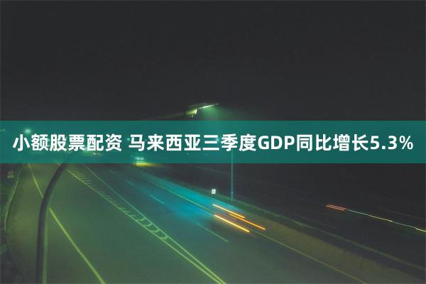 小额股票配资 马来西亚三季度GDP同比增长5.3%