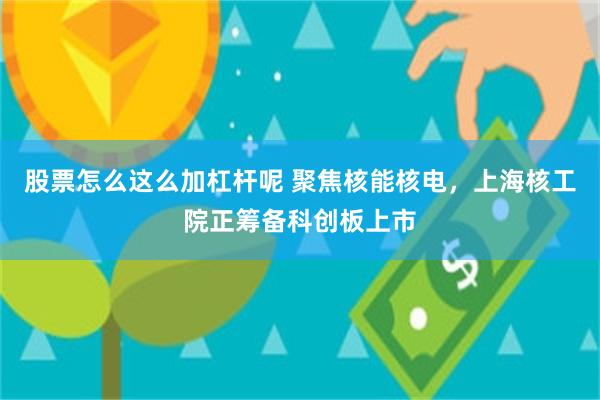 股票怎么这么加杠杆呢 聚焦核能核电，上海核工院正筹备科创板上市