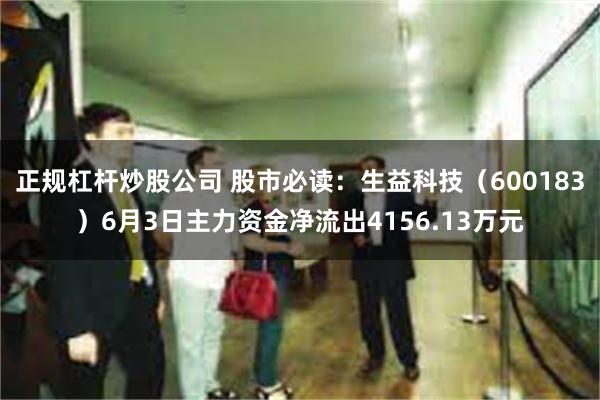 正规杠杆炒股公司 股市必读：生益科技（600183）6月3日主力资金净流出4156.13万元