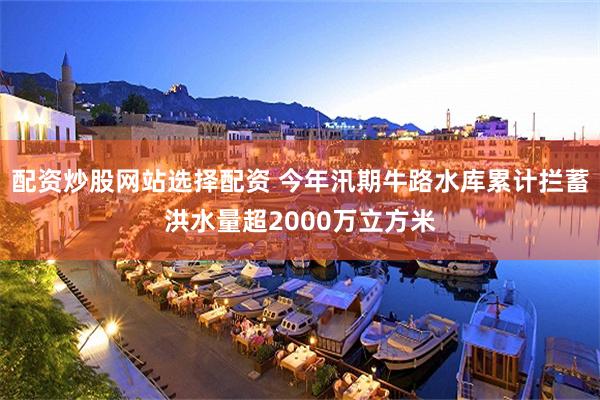 配资炒股网站选择配资 今年汛期牛路水库累计拦蓄洪水量超2000万立方米