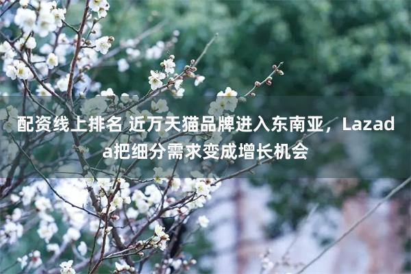 配资线上排名 近万天猫品牌进入东南亚，Lazada把细分需求变成增长机会